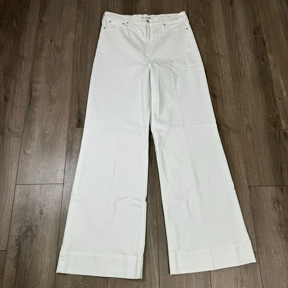 J Crew Wide Leg Trouser Trendy Jeans US Women's 31 Tall New - Picture 3 of 7
